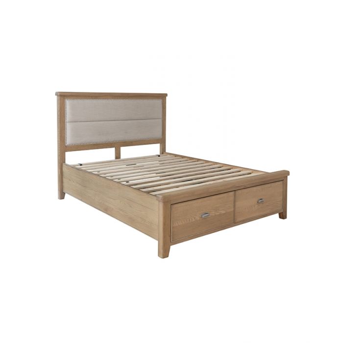 Harrogate King Size Bed With Fabric, King Size Bed With Drawers And Headboard