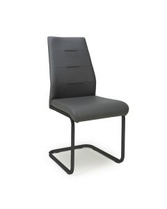 Cordy Leather Effect Grey Dining Chair