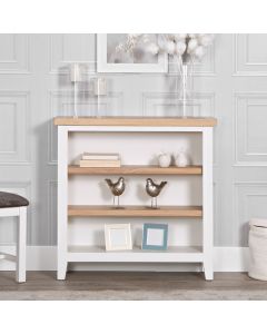 Earlham Dining White Small Wide Bookcase