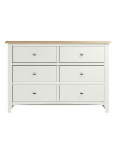 Georgia Painted White 6 Drawer Wide Chest