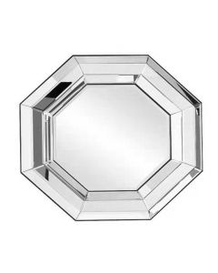 Octagon Bevel Mirror - Black Frame