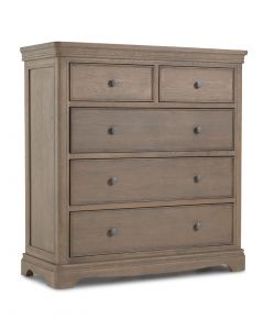 Toulouse Grey Washed Oak 5 Drawer Chest
