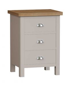 Sienna Painted Dove Grey 3 Drawer Bedside Cabinet