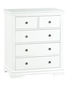 Carmelle Painted White 2 over 3 Drawer Chest