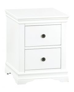 Carmelle Painted White Large Bedside Cabinet